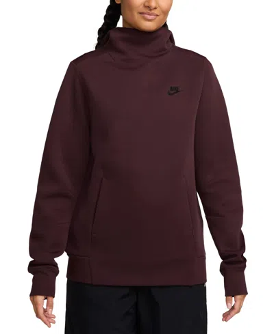 Nike Sportswear Women's Tech Fleece Pullover Hoodie In Burgundy