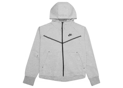 Pre-owned Nike Sportswear Women's Tech Fleece Windrunner Full Zip Hoodie In Dark Grey Heather/black