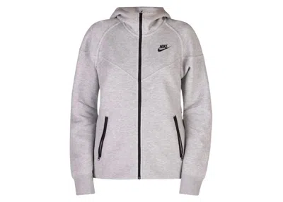 Pre-owned Nike Sportswear Women's Tech Fleece Windrunner Fullzip Hoodie In Light Grey/heather/black