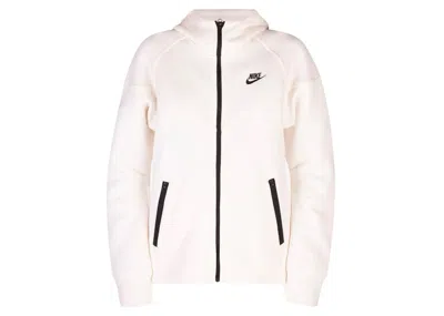 Pre-owned Nike Sportswear Women's Tech Fleece Windrunner Fullzip Hoodie In Pale Ivory/black