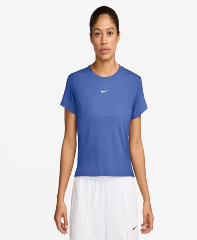 Nike Sportswear Women's Tight Ribbed Short Sleeve T-shirt In Blue