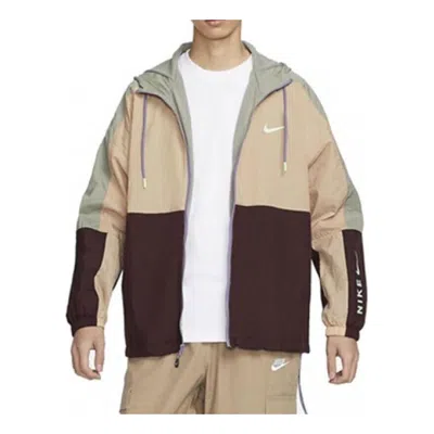 Nike Sportswear Woven Hooded Jacket Asia Sizing 'hemp' In Neutral