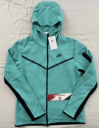 Pre-owned Nike Sportwear Tech Fleece Full-zip Hoodie Cu4489-392 Teal Mens Size Medium In Blue