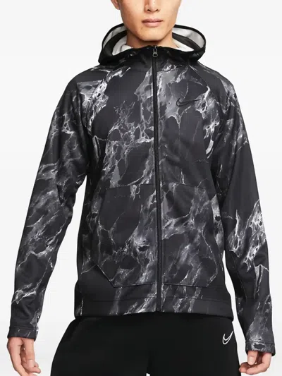 Nike Spotlight Marbled Hooded Jacket In Black