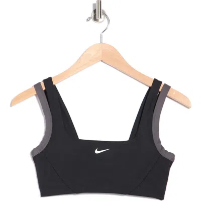Nike Square Neck Low Impact Sports Bra In Black