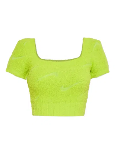 Nike Square-neck Short-sleeved Top In Green