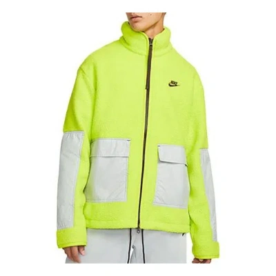Nike Ss22 Full-length Zipper Cardigan Fleece Jacket Green