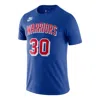 Nike Ss22 Nba Warriors Curry 30 Casual Breathable Sports Short Sleeve Blue