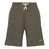 Nike Ss22 Solid Color Drawstring Lacing Basketball Shorts Olive Green