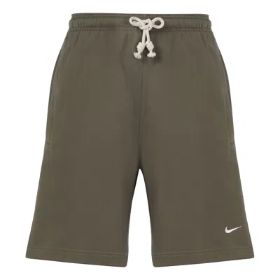 Nike Ss22 Solid Color Drawstring Lacing Basketball Shorts Olive Green