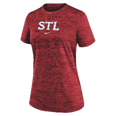 Nike St. Louis Cardinals Authentic Collection City Connect Practice Velocity  Women's Dri-fit Mlb T-shirt In Red