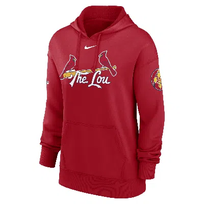 Nike St. Louis Cardinals Authentic Collection City Connect Practice  Women's Dri-fit Mlb Pullover Hoodie In Red