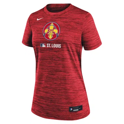 Nike St. Louis Cardinals Authentic Collection City Connect Velocity  Women's Dri-fit Mlb T-shirt In Red