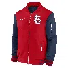 Nike St. Louis Cardinals Authentic Collection Dugout  Men's Mlb Full-zip Bomber Jacket In Red