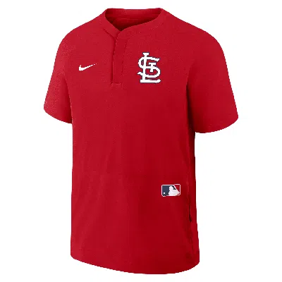 Nike St. Louis Cardinals Authentic Collection  Men's Mlb Short-sleeve Windshirt In Red