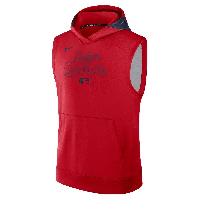 Nike St. Louis Cardinals Authentic Collection Menâs  Men's Dri-fit Mlb Sleeveless Pullover Hoodie In Red