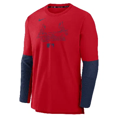 Nike St. Louis Cardinals Authentic Collection Player  Men's Dri-fit Mlb Pullover Sweatshirt In Red