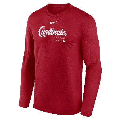 Nike St. Louis Cardinals Authentic Collection Practice  Men's Dri-fit Mlb Long-sleeve T-shirt In Red