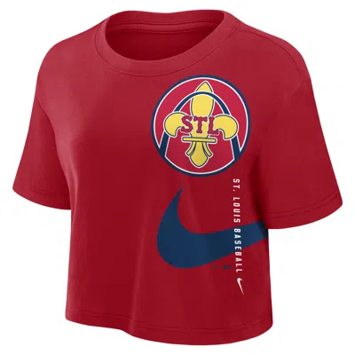 Nike St. Louis Cardinals City Connect  Women's Dri-fit Mlb Cropped T-shirt In Red