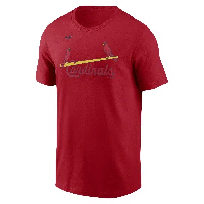 Nike St. Louis Cardinals Cooperstown Wordmark  Men's Mlb T-shirt In Red