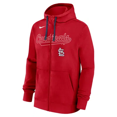 Nike St. Louis Cardinals Knockout Script  Men's Mlb Full-zip Hoodie In Red