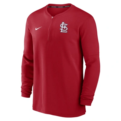Nike St. Louis Cardinals Authentic Collection Game Time  Men's Dri-fit Mlb 1/2-zip Long-sleeve Top In Red