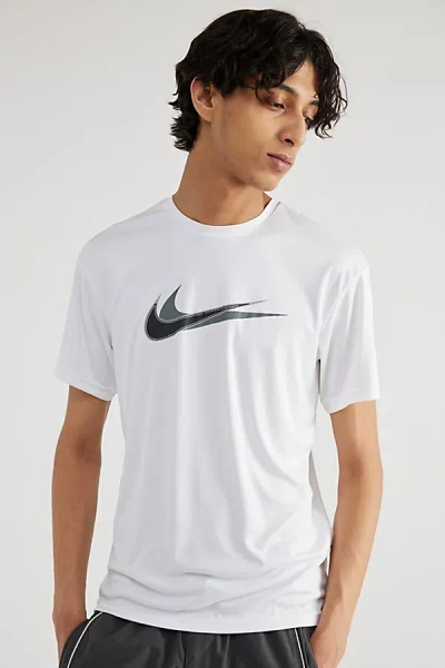 Nike Stacked Swoosh Tee In White, Men's At Urban Outfitters