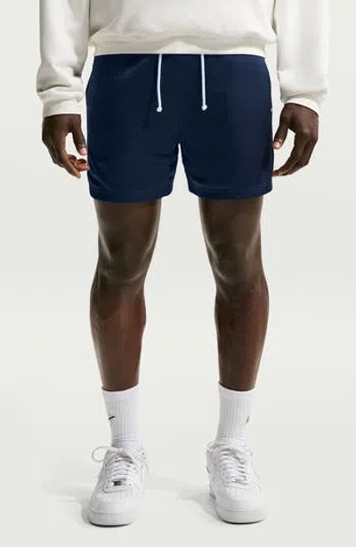 Nike Standard Issue 5-inch Practice Mesh Basketball Shorts In Blue