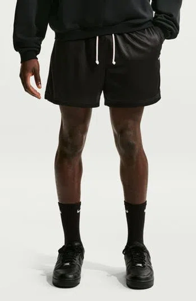 Nike Standard Issue 5-inch Practice Mesh Basketball Shorts In Black