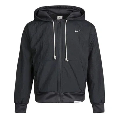 Nike Standard Issue Basketball Hoodie Jacket Smoke Grey In Black