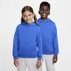 Nike Standard Issue Big Kids' Dri-fit Fleece Basketball Hoodie In Blue
