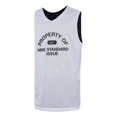 Nike Standard Issue Training Sports Reversible Quick Dry Breathable Basketball Vest White In Gray