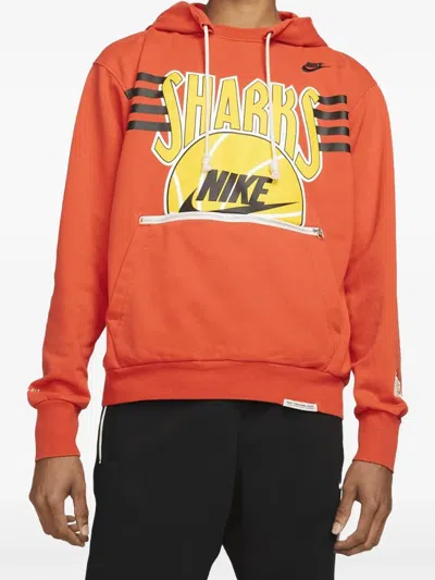 Nike Standard Issue Vintage Sharks Hoodie In Red