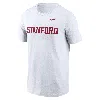 Nike Men's White Stanford Cardinal Primetime Evergreen Wordmark T-shirt In White