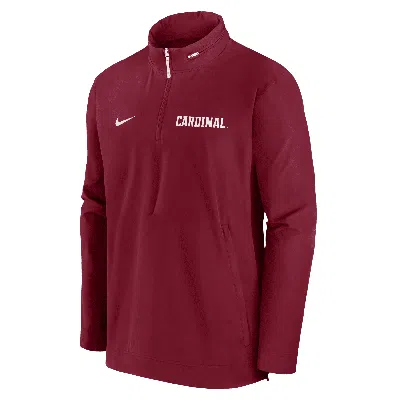 Nike Stanford Cardinal Sideline Coach  Men's College 1/2-zip Hooded Jacket In Red