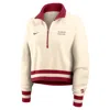 Nike Tan Stanford Cardinal Legacy Half-zip Sweatshirt In Brown