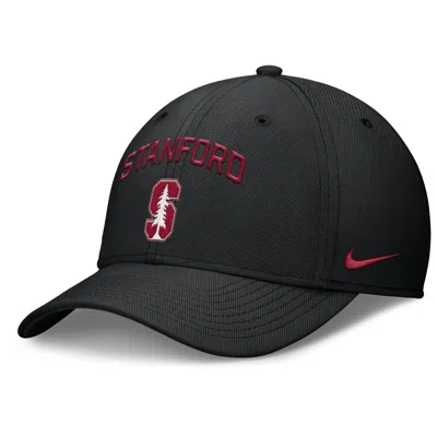 Nike Stanford On-field Rise Swoosh  Men's Dri-fit College Hat In Black