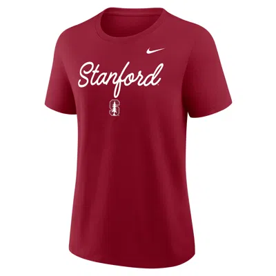 Nike Stanford Script Mantra Logo  Women's College T-shirt In Red