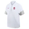 Nike Stanford Sideline Coach  Men's College 1/2-zip Short-sleeve Hooded Jacket In White
