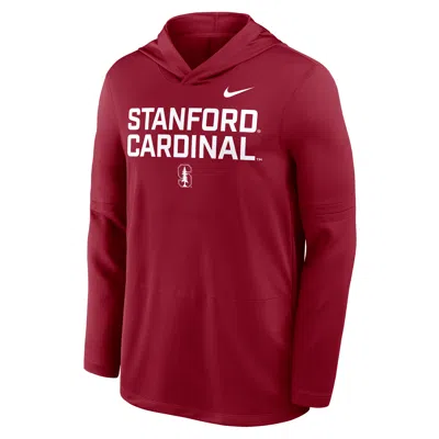 Nike Stanford Sideline  Men's Dri-fit College Long-sleeve Hooded Top In Red