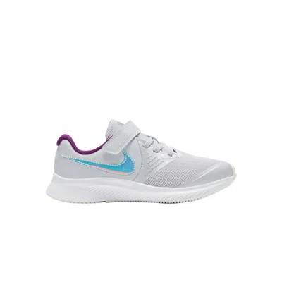 Pre-owned Nike Star Runner 2 Power Ps 'pure Platinum Iridescent Swoosh' | Grey | Kid's Size 13