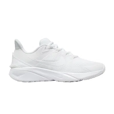 Pre-owned Nike Star Runner 4 Gs 'triple White' | Kid's Size 5.5