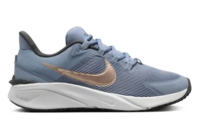 Pre-owned Nike Star Runner 4 Metallic Red Bronze Sneakers In Ashen Slate/armory Navy Blue/pure Platinum In Multi