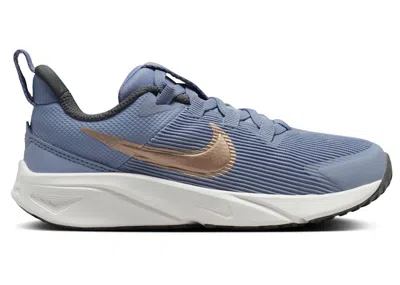 Pre-owned Nike Star Runner 4 Metallic Red Bronze Sneakers In Ashen Slate/armory Navy Blue/pure Platinum In Multi