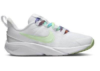 Pre-owned Nike Star Runner 4 Next Nature Se Vapor Green Sneakers In White/photon Dust/total Orange