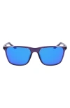 Nike State 55mm Mirrored Square Sunglasses In Canyon Purple/violet Mirror