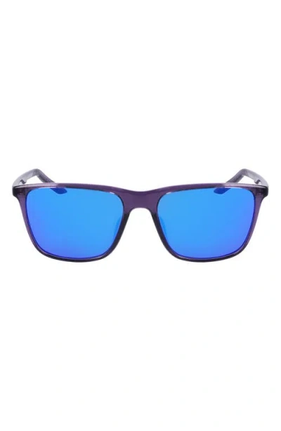 Nike State 55mm Mirrored Square Sunglasses In Canyon Purple/violet Mirror