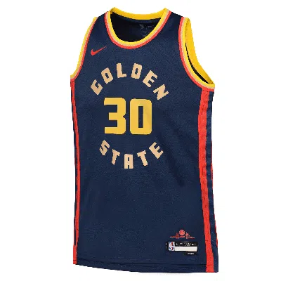 Nike Stephen Curry Golden State Warriors 2024/25 City Edition Big Kids'  Dri-fit Nba Swingman Jersey In Blue