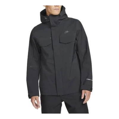 Nike Storm-fit Adv M65 Sports Logo Casual Solid Color Hooded Jacket Black