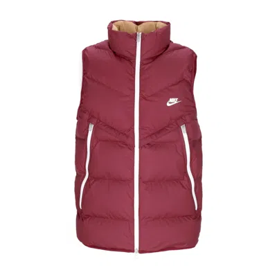 Nike Storm-fit Men's Sleeveless Down Jacket Windrunner Pl-fid Vest Dark Beetroot/dark Beetroot/sail
